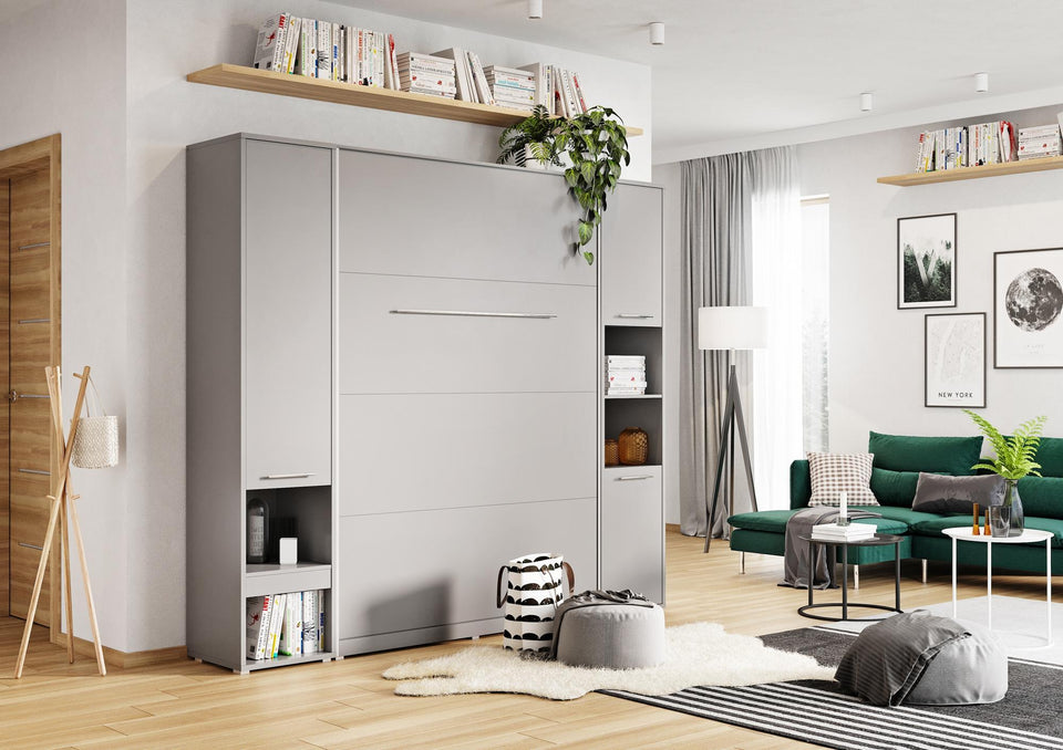 CP-01 Vertical Wall Bed Concept 140cm with Storage Cabinets