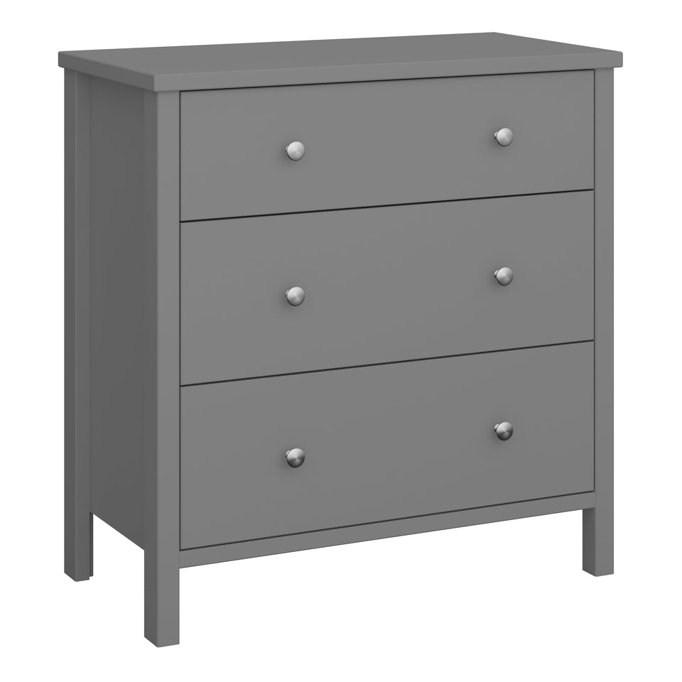 Tromso 3 Drawer Chest Grey