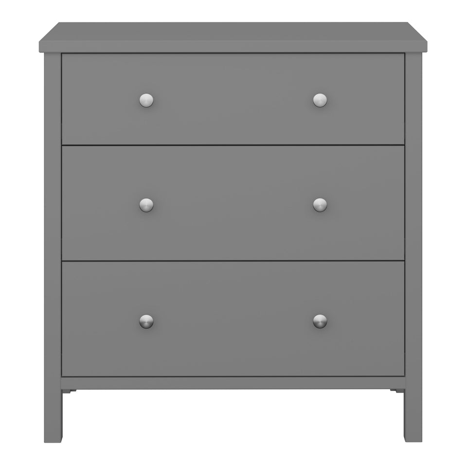 Tromso 3 Drawer Chest Grey