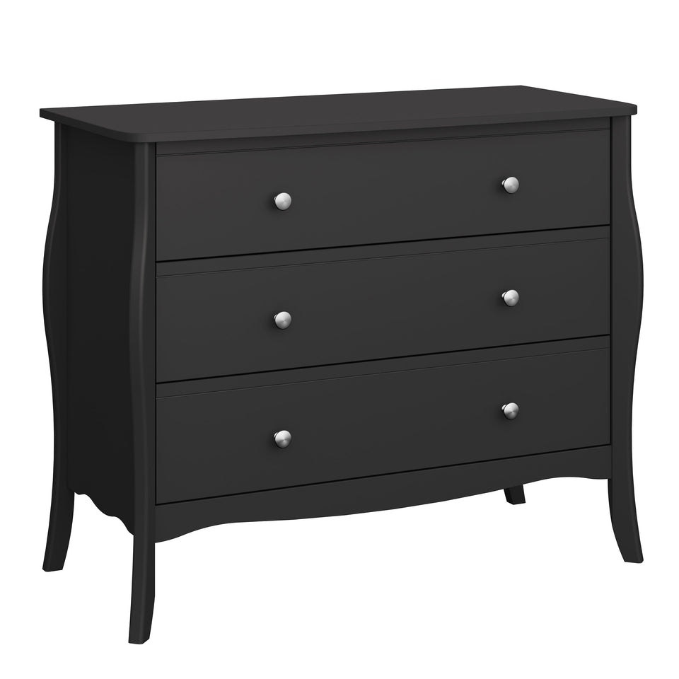 Baroque 3drw Wide Chest Black