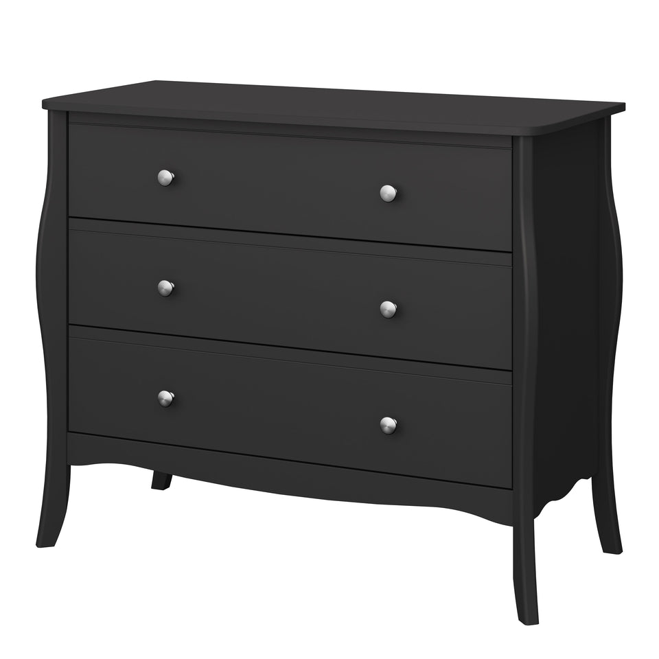 Baroque 3drw Wide Chest Black