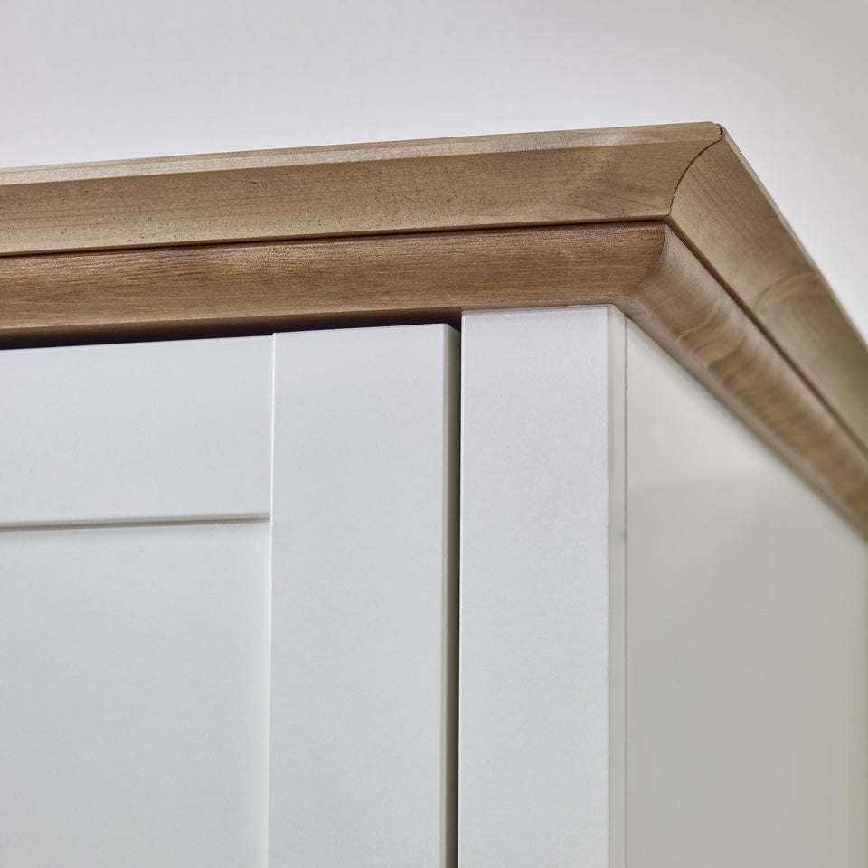 Sandringham 3 Door 2 Drawer Wardrobe White & Pine