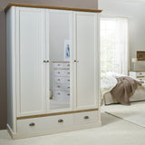 Sandringham 3 Door 2 Drawer Wardrobe White & Pine