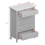 Heston 5 Drawer Chest White & Pine