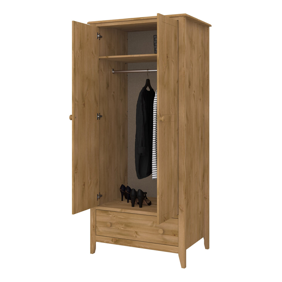 Heston 2 Door Wardrobe Pine