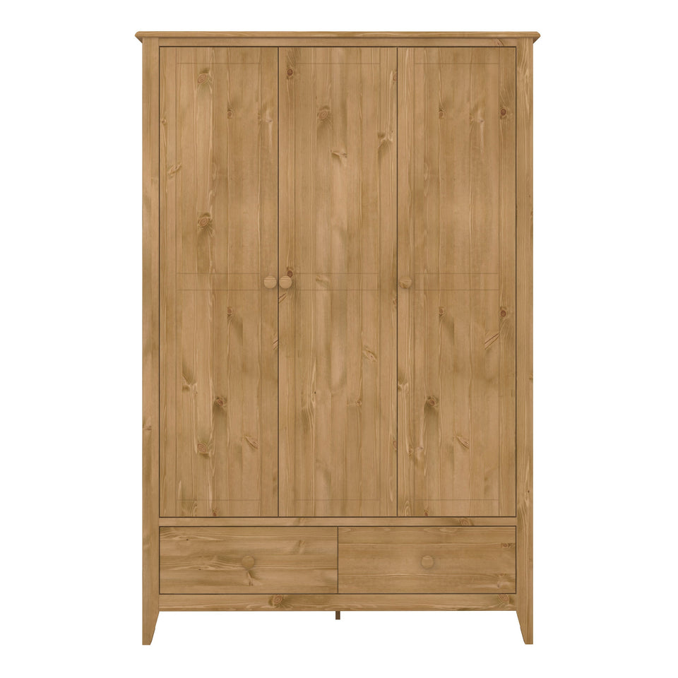 Heston 3 Door Wardrobe Pine