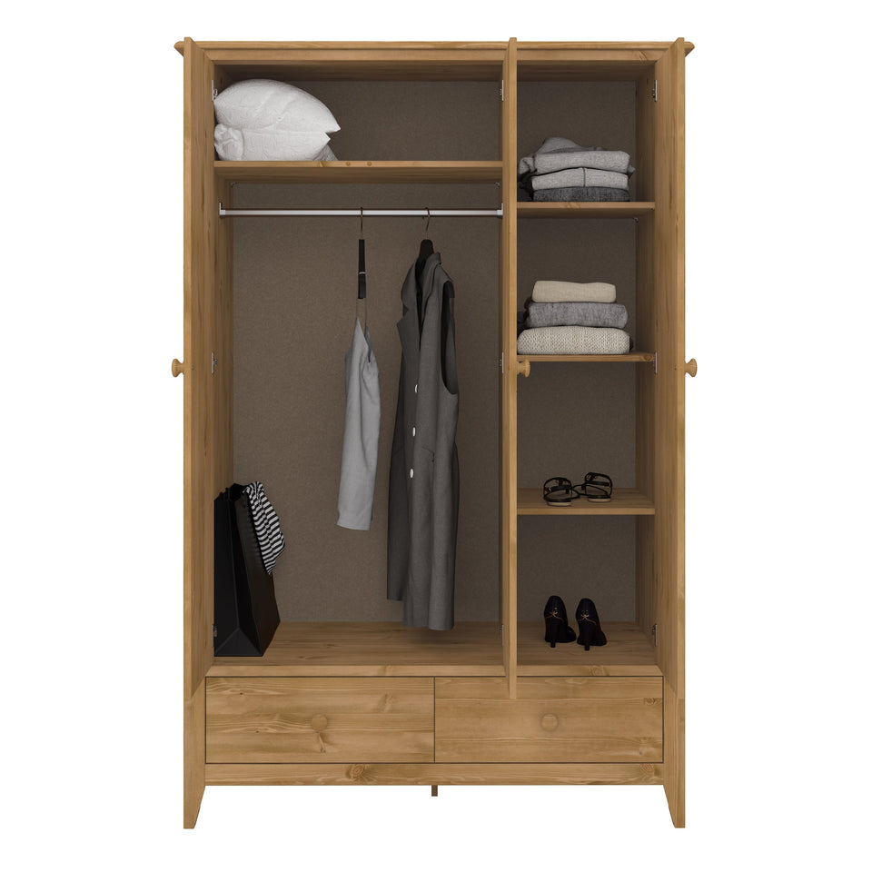 Heston 3 Door Wardrobe Pine
