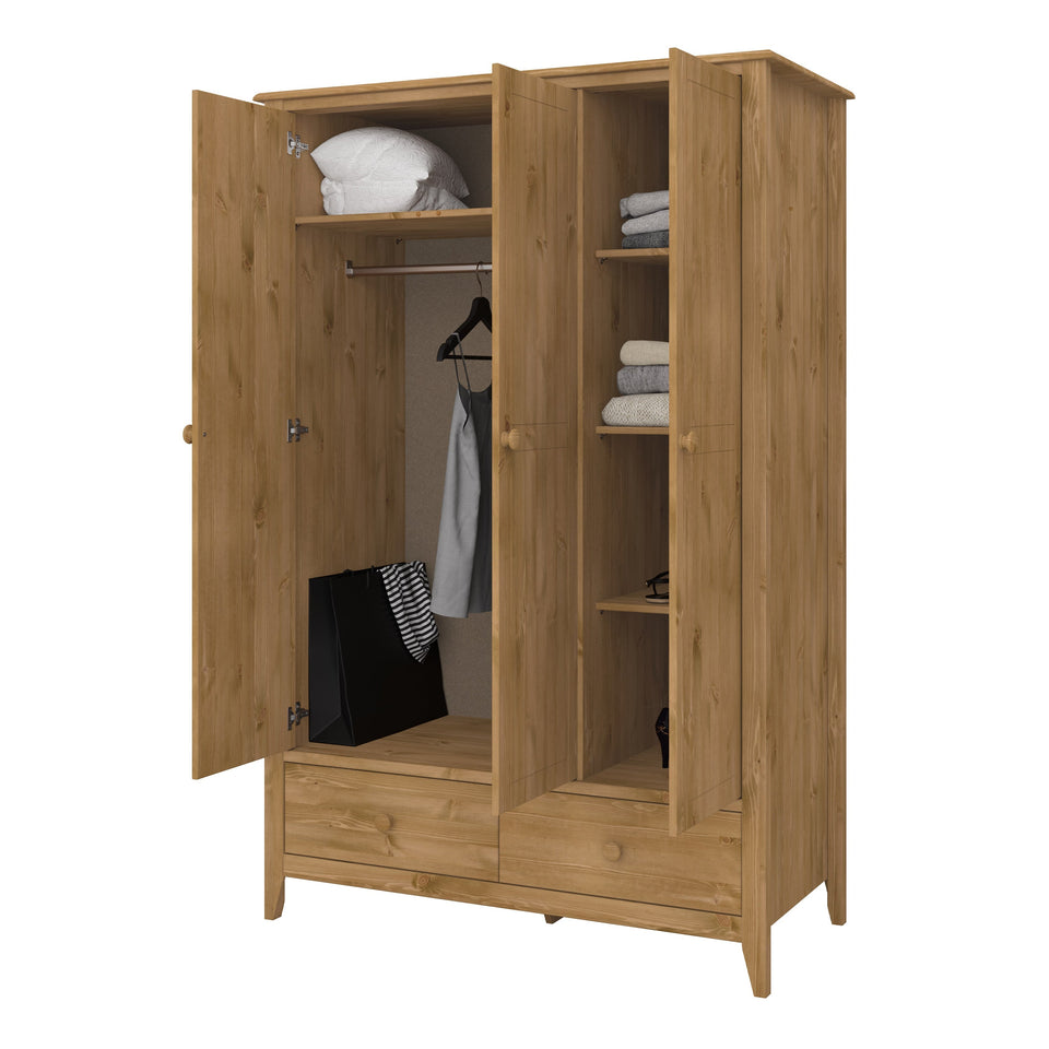 Heston 3 Door Wardrobe Pine