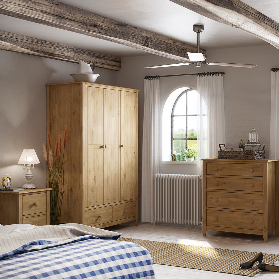 Heston 3 Door Wardrobe Pine
