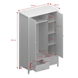 Heston 3 Door Wardrobe Pine
