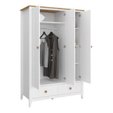 Heston 3 Door Wardrobe White & Pine