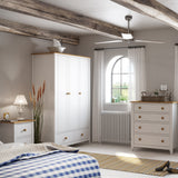 Heston 3 Door Wardrobe White & Pine