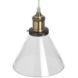 Glass Cone Pendant Lamp in BRASS
