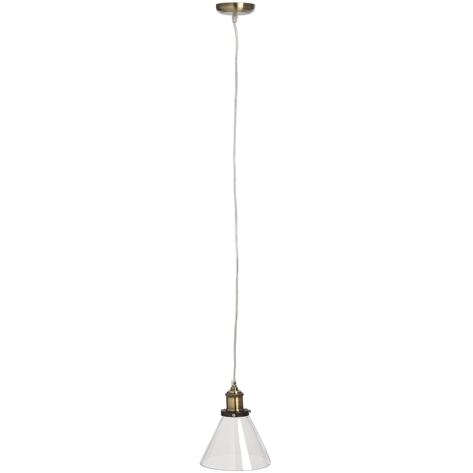 Glass Cone Pendant Lamp in BRASS