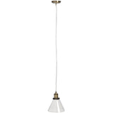 Glass Cone Pendant Lamp in BRASS
