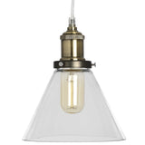 Glass Cone Pendant Lamp in BRASS