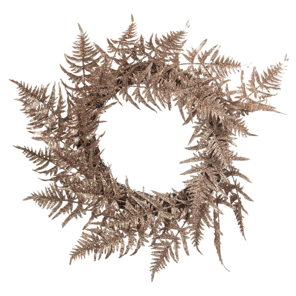 Antique Bronze Faux Fern Wreath in BRONZE