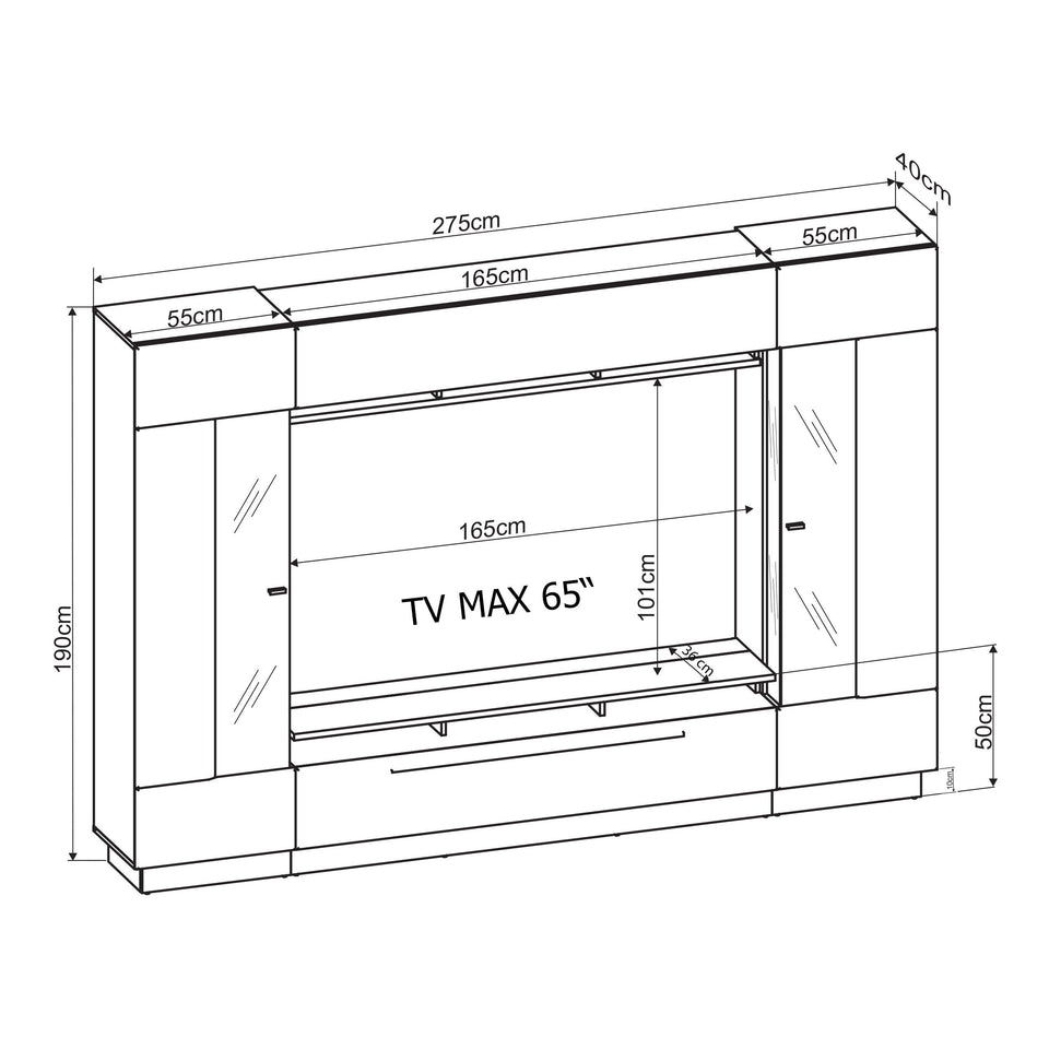 Nata VA Entertainment Media Wall Unit